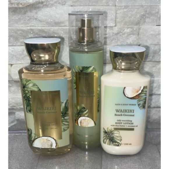 Waikiki Beach Bath & Body Works 5 Piece Set NEW - Picture 2 of 2
